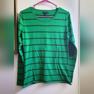 Banana Republic Green and Blue Crewneck Sweater
